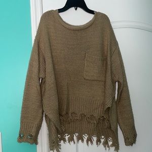 She + Sky medium brown/tan sweater